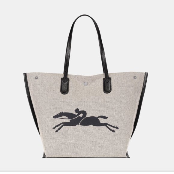 New LongChamp Essential L Tote bag Ecru Canvas - Picture 5 of 12
